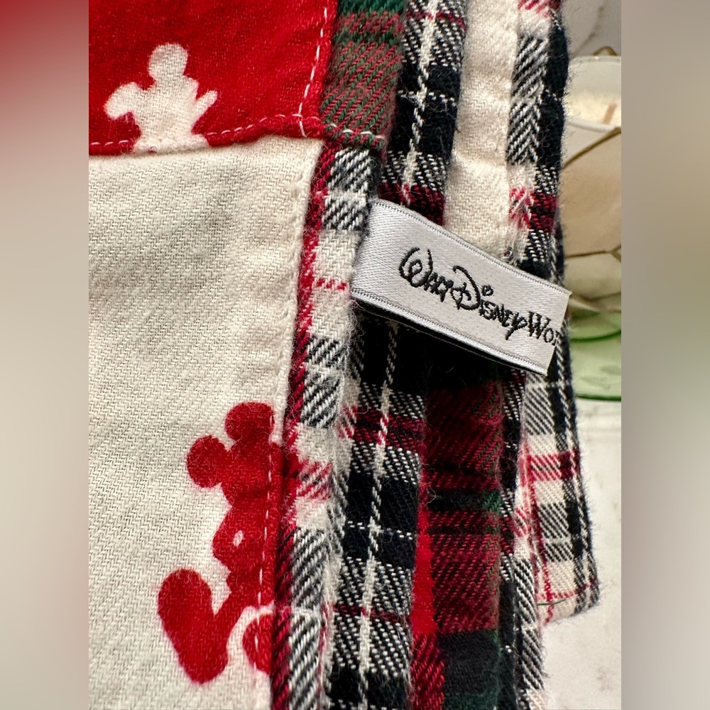 Disney Mickey Mouse Patchwork & Plaid Flannel Sca… - image 9
